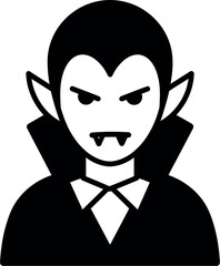 Vampire icon spooky halloween character