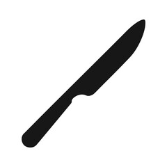 Butter knife with rounded tip in flat silhouette style for clean modern kitchen themes
