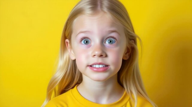 A young child with an expression of surprise or shock, possibly reacting to something unexpected