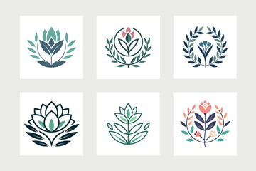 Flower logo vector art illustration.