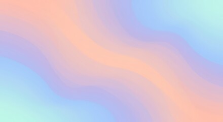 Fototapeta premium Gentle waves of pastel color flow across this abstract background. A soft and dreamy concept with a modern gradient of peach, blue, and lavender.