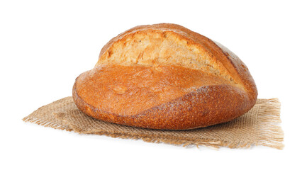 Loaf of fresh bread isolated on white