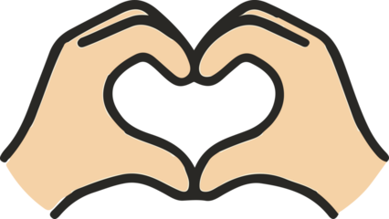 Cartoon hand gesture icon set – various finger signs, emotions, communication symbols, Korean style