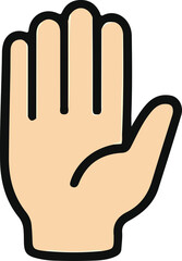 Cartoon hand gesture icon set – various finger signs, emotions, communication symbols, Korean style