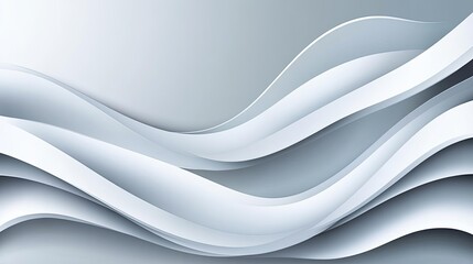 Obraz premium Abstract Gray and White Wavy Design Background