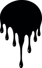 Kitsch Drip Style Paint Design in Black Silhouette