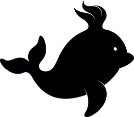 Kitsch Underwater Shape Art in Silhouette Vector