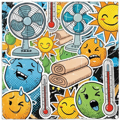 Heatwave Essentials: Summer Survival Sticker Set"