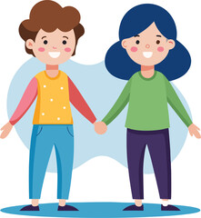 Vector illustration friendship day with holding hands representing their bond. vector illustration stock illustration , 