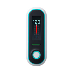 Fototapeta premium Digital Thermometer Display Showing 120 Degrees with Modern Design and Blue Accents