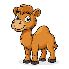 Fototapeta premium Camel Cartoon Cute Smiling Camel Illustrations