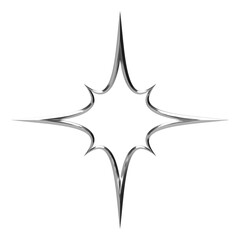 Metalic Y2k chrome element