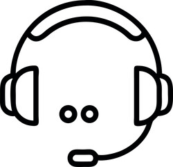 Headphones and Microphone Icon for Music and Audio on White Background