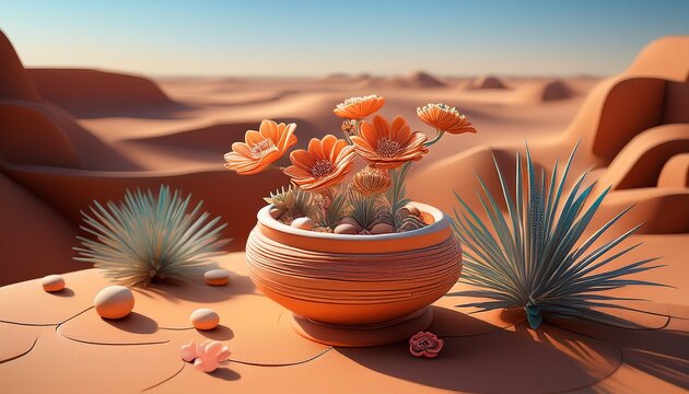 desert bloom a miniature oasis in terracotta