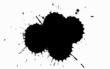 Black paint splashed on white background. ink vector