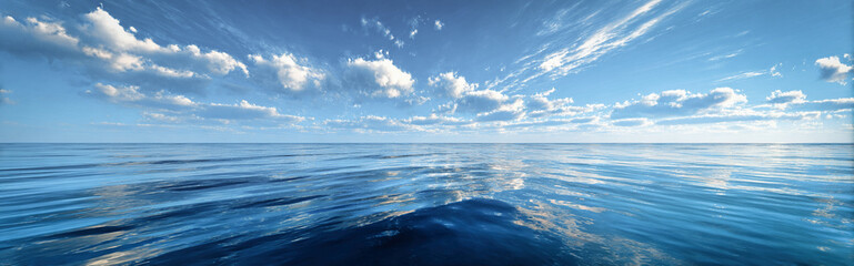 Fototapeta premium Blue ocean view: serene water and sky landscape