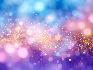Magical colorful bokeh lights with sparkling effects and dreamy background