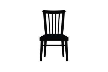 Vector art of a silhouette of a wooden chair, isolated a illustration