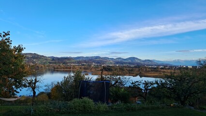 autumn landscape with lake