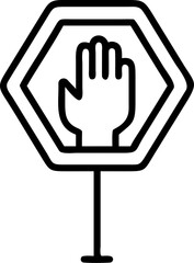 Obraz premium stop sign vector icon on white or transparent background. Build and construction Stroke icon collections. Editable Stroke icon collection Outline icon.