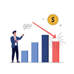Financial analysis expert presents declining market trends and economic challenges affecting business growth strategies