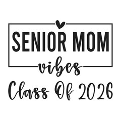 Retro Varsity Senior Mom SVG PNG Shirt Design