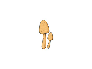 Vector illustration of cartoon mushroom on white background