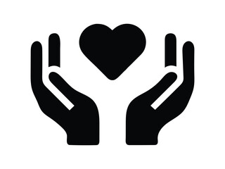 Obraz premium Symbolic illustration of open hands gently cradling a heart shape in a gesture of care and support