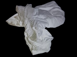 white cloth on black background