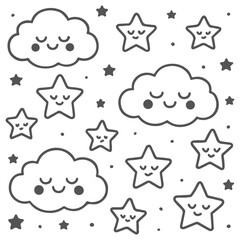 A collection of star icons in various shapes and designs, perfect for vector art, web elements, or holiday decorations