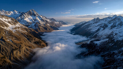Extreme Wide-angle Drone Shot Of Solo Climber Reaching Edge Of Retreating Glacier In Patagonia