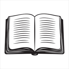 Vector realistic open empty lined paper notebook isolated on white background