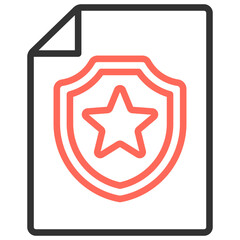The icon of an important document or file that is protected or secured indicates priority, quality, or special protection or has strong legal force.