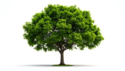 Obraz premium Lush green tree against a white background