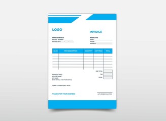 Creative, modern, clean, and professional corporate company business  invoice template design
