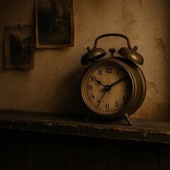 Naklejka premium Classic Bell Alarm Clocks in Nostalgic and Lifestyle Settings