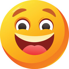 Fototapeta premium Happy emoji illustration vector with white background 