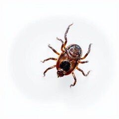 Obraz premium Close up deer tick isolated on white or transparent background png clipart design element Easy to place on any other background dreamlike imagery subconscious exploration bending reality imagi