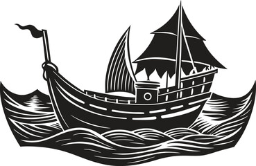 silhouette of a boat