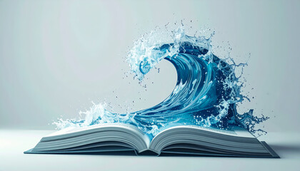 abstract book background with water