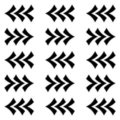 A clean and modern seamless pattern featuring a repeating black V symbol on a white background. Ideal for digital art, textiles, and other graphic design projects.