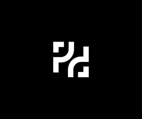 Letter pp square box modern clean logo