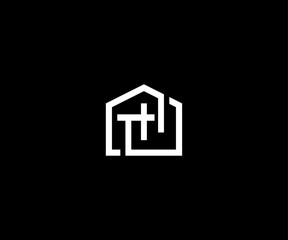 Letter th home modern clean logo