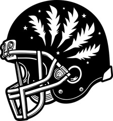 Gridiron Glory: Sunburst Football Helmet Tattoo Design"