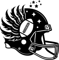 Gridiron Glory: Sunburst Football Helmet Tattoo Design"