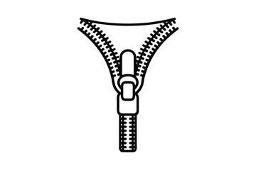 Naklejka premium Zipper silhouette design in black line art style