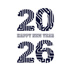 Fototapeta premium 2026 Happy New Year design vector. trendy unique new year 2026 logo design template