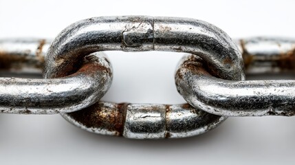 Fototapeta premium Metal chain isolated on white background, cut out for industrial, security and design use