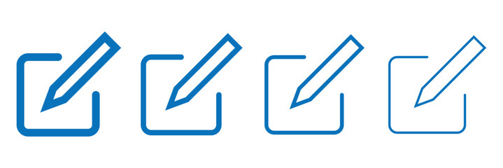 Edit icon logo design. edit document sign and symbol. Edit text. edit pen icon, create modify pen sign button, Pencil icon,  editing text file document.  Business concept note edit pictogram. EPS 10. 