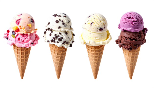 Indulge your cravings with delightful ice cream cones perfect for summer treats and dessert promotions